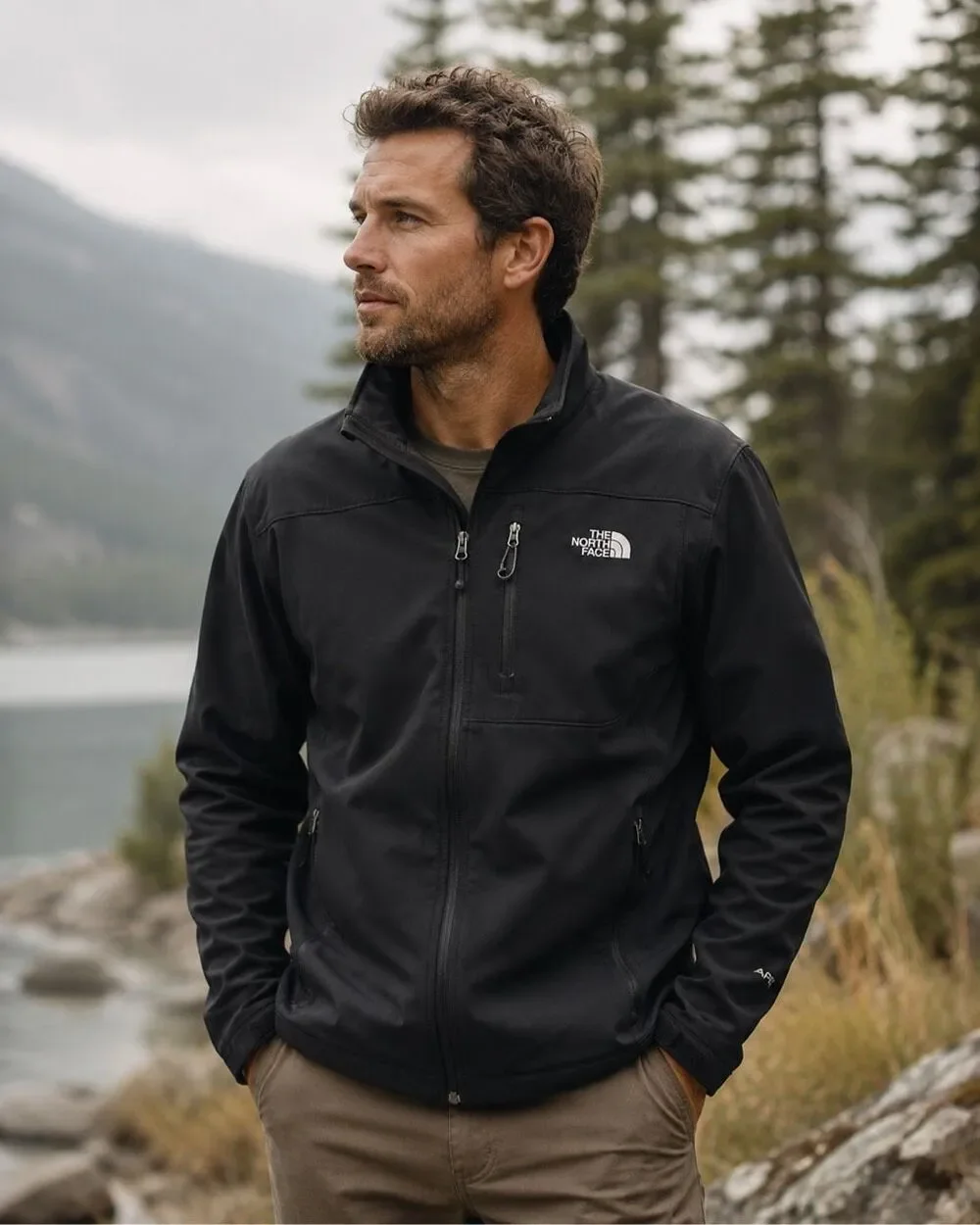 The North Face Apex Soft Shell Full Zip Jacket Black Men’s Outdoor Performance C